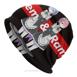 Berets Re Zero Anime Natsuki Skullies Beanies Caps Rem Ram Maid Hat Sport Sports Bonnet Hats For Men WomenBerets BeretsBerets