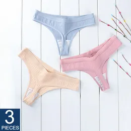 Damen-Tanga aus Baumwolle, sexy Höschen für Damen, String-Slip, Unterwäsche, Intimwäsche, Damen, T-Rücken, niedriger Bund, 3 Stück/Set 220511