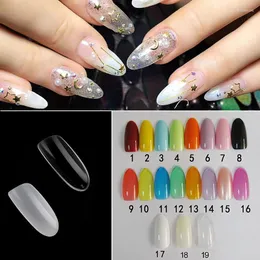 False Nails 1 Pack Of 500 Pieces French Plastic Artificial Nail Tips Oval Shaped Full Cover Fake Art Long UV Gel Manicures Tools Prud22