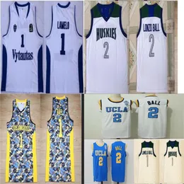 nikivip losangeles vytautvs 1 Lonzo Ball Jerseys＃2 UCLA Bruins College Basketball Jerseysステッチライトブルー白いチノヒルズハスキーシャツ