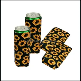 Other Bar Products Barware Kitchen Dining Home Garden Ll Slim Can Sleeve Sunflower Baseball Cans Holder Neoprene Insato Dhxmz