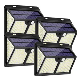 Luces Solares 333LED Solar Licht Außen 4 Modi Bewegungsmelder Licht Solar Lampe Powered Sonnenlicht Wasserdicht für Garten Terrasse