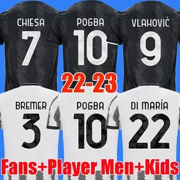 Pogba Chiesa Vlahovic 2022 2023 Soccer Jerseys Di Maria Locatelli Morata قميص كرة القدم Bremer Kean Camiseta Futbol 22 23 Maillot Top Men Kids