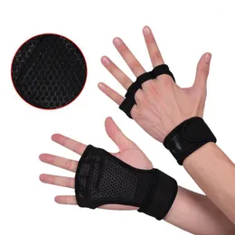 Supporto per il polso 2 pezzi Guanti da palestra Sollevamento pesi Allenamento Donna Uomo Fitness Sport Body Building Ginnastica Grip Protezione per il palmo della mano