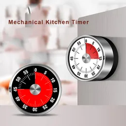 Inget batteri krävs Kökstimer Mini Magnetisk Mekanisk Timers Rostfritt stål 60 minuter Nedräkningstid Påminnelse Cooking Time Manager Alarm ZL0800