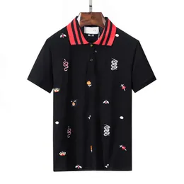Erkek Tişörtleri 2022 Tasarımcı Stripe Polo Gömlek Tişörtleri Yılan Polos Bee Çiçek Nakışları Erkek High Street Moda At Polo T-Shirt GGITY BOYUT M-XXXL IERV XSAC