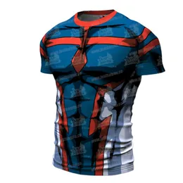 Męskie koszulki Mijn Hero Academia Anime Heren Japanse Casual Compressie Shirt Korte Mouw Gedrukt Silm Tops Voor Mannen Een Stukmen's