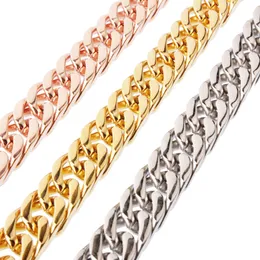 Titanium Steel Rose Gold 8mm Double Woven Chain Hip Hop Man Necklace 18 20 22 24 26 28 30 Inch Fashion Jewelry