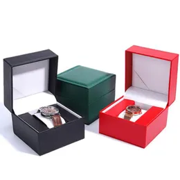 PU Läder Klocka Presentförpackning Smycken Armband Förvaringsväska med avtagbara kudde Armbandsur Display Lådor