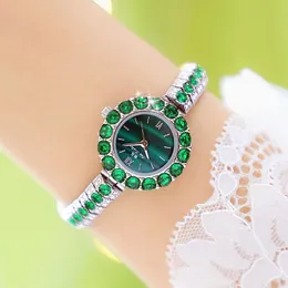 Bilek saatleri BS Arı Kardeş Küçük Dial Dial Diamond Green Watch Kadınlar Zarif Kadın Bayanlar Su Geçirmez Bilek Saatleri Montre Femmewristwatches