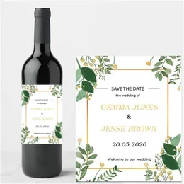Custom name and date personalized stickers wedding champagne labels packaging custom wine bottle 220607