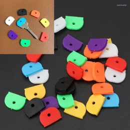 Keychains 32Pcs Key Cap Tags Label ID Silicone Coding Color Identifier Cover 8 ColorsKeychains Emel22