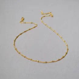 Messingperlenketten in Gold, Silber, Basic Chain Chockers, dünne Halsketten