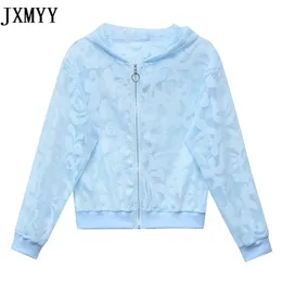 Summer Korean version av All-Match Elegant Printing Sun Protection Clothing Thin Sun Protection Jacket Women Jxmyy 210412