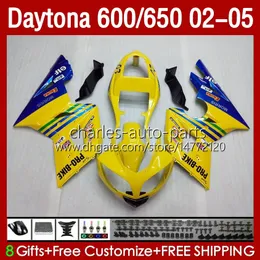 Daytona 600 650 CC DayNa650 02-05カウリング104HC.8 Matte Black Daytona600 2002 2003 2004 2005 Bodys Daytona 600 02 03 04 04 05 Full Fairings