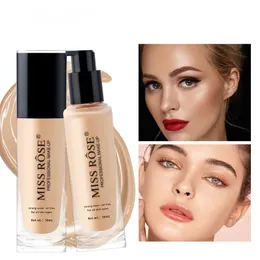 Miss Rose Liquid Foundation naprawa odżywcza korektor Kontrola oleju łatwy do makijażu miękkie kosmetyki na twarz