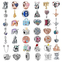 925 Gümüş Fit Pandora Charm 925 Bilezik Yeni Ürün Sevimli Dumbo Romantik Elmas Aşk Takımları Set Kolye Diy İnce Boncuk Takı