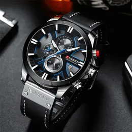 CURREN Big Dial Men's Watch 2019 Chronograph Sport Men Watches Design Creative With Dates Male Wristwatch Mens Stainless Steel T200113