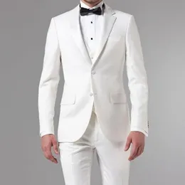 Men's Suits & Blazers White Formal Wedding Tuxedo For Groom 3 Piece Slim Fit Business Men Man Fashion Clothes Male Set Jacket Vest With Pant