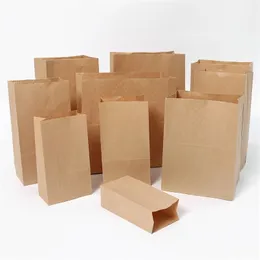 50100PCSKraft Paper Snack Oil Proof Disponible Hamburger Packaging Take Out Custom Bread Chicken Chop Bag 220706