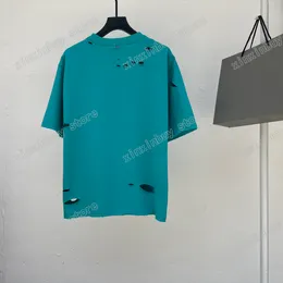 22SS Damskie Designers T Shirt Tee Ice Crack Litery Drukuj Krótki Rękaw Człowiek Crew Neck Paryż Streetwear Zielony Czerwony Czarny Blue XinxinBuy XS-L