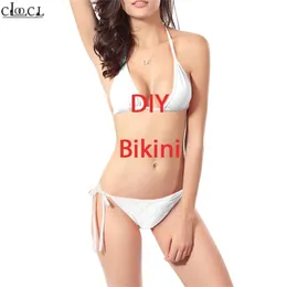 Cloocl 3D Print DIY Personalizowany projekt własny obraz P O Anime Star Swimsuit Bikini Drop 220708