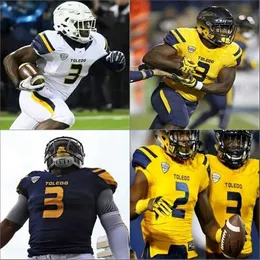 SJ98 مخصص Toledo Football Jersey NCAA College Diontae Johnson Logan Woodside Eli Peters كارتر برادلي شاكيف سيمور ميتشل غادانجي