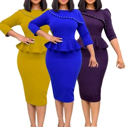 Sexiga klänningar Kontor Lady Wearing Pack Höft Slim kjol Plus Size Party Wear Club Bodysuits Bodycon Mantel Kvällsklänning