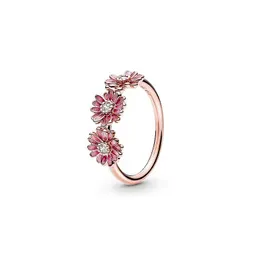 جديد 925 Sterling Silver Love Heart CZ Diamond Ring Pandora Style 18K Rose Gold Wedding Rings زوجين المجوهرات