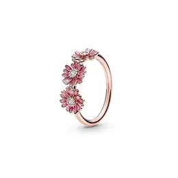 Neuer 925er Sterlingsilber-Liebesherz-CZ-Diamantring im Pandora-Stil, 18 Karat Roségold, Eheringe, Paarschmuck