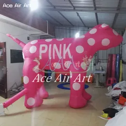 Factory Direct Sales Air Blown Animal 13 Feets Height Inflatable Pink Dog For Advertising Exhibition