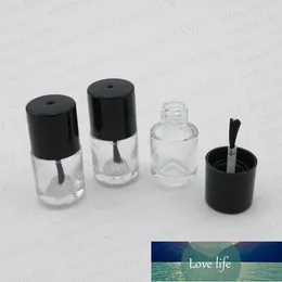 30 x 5ml Piccolo simpatico bottiglia di smalto di vetro carino 5CC bottiglia di vetro a forma rotonda trasparente con pennello nero