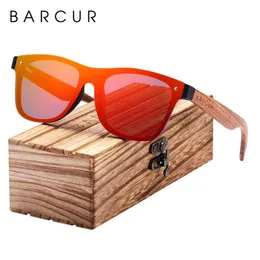 BARCUR Sunglasses Men Polarized Wood Sun glasses for men Sports Eyewear Square Women DS masculino 220513