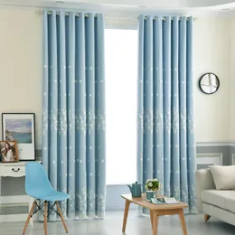 Luxury Window Curtains for Living Room Bedroom Kitchen Floral Style Treatments Embroidered Lace & Blackout Curtain W220421