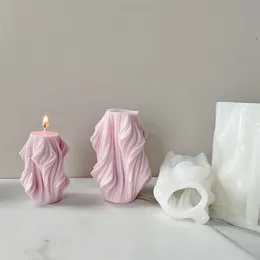 Creative Tree Root Silicone Candle Geometric Wave Rotating Scented Mould Set Columnar Bakery Pastry Resin Plaster Mold Gift 220610