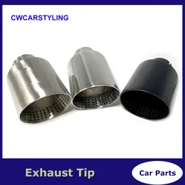 1 Pcs Matte/Glossy/Black Stainless Steel Muffler Tip System Pipe Universal Exhaust Tip 51/54/57/60MM For BMW Benz VW