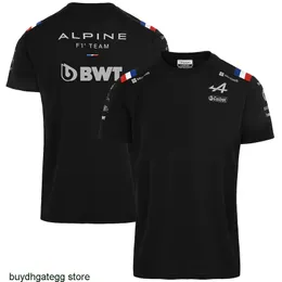 2023 Новые официальные футболки команды Formula One Alpine F1 Team Синий с коротким рукавом Racing Race Летний топ большого размера для фанатов
