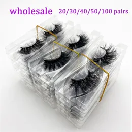 Wholesale 20304050Pairs 3D Mink Handmade Fluffy Dramatic Cruelty Free False Eyelashes Makeup Lashes 220607