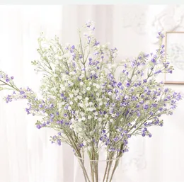 Ghirlande di fiori decorativi Lusso Babysbreath Erba Plastica Artificiale Decorazione del giardino domestico Piante finte bianche Plante Artificielle Flores