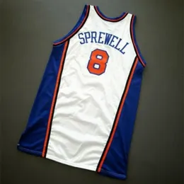 Chen37 レアバスケットボールジャージ男性ユース女性ヴィンテージ 8 Latrell Sprewell P ブランド 00 01 高校サイズ S-5XL カスタム任意の名前または番号