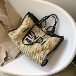 70% off online sale High capacity summer fashion commuter popular versatile straw Tote