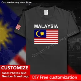 ماليزيا بلد العلم تي شيرت ديي مخصص جيرسي مراوح اسم العلامة التجارية القطن تي القمصان فضفاضة غير رسمية الرياضة tirt mys 220616gx