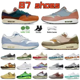 Patta Waves 1 Running Shoes Fashion Women Mens Trainers Sneakers NH Treeline Blueprint Concepts Heavy Canvas 87 Wabi Sabi Noise Aqua 1s Black White Dark Teal Green T1