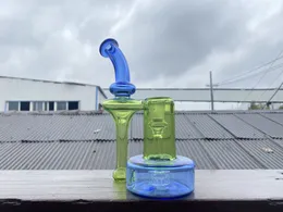 Tubos de fumar, RBR, verde com azul, reciclar, alta qualidade, articulação de 14mm
