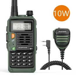 Novo transceptor de mão Baofeng UV-S9 Plus Handheld com banda dupla de longa distância Walkie Talkie Ham UV-5R Radio de duas maneiras Adicionar microfone de alto-falante
