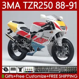 Bodys Kit For YAMAHA TZR-250 TZR 250 TZR250 R RS RR 88-91 Bodywork 115No.18 YPVS 3MA TZR250R 88 89 90 91 TZR250-R TZR250RR 1988 1989 1990 1991 MOTO Yellow red Fairings