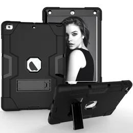 Military Heavy Duty Rugged Armor Case For iPad 9.7 Inch 5th/6th Generation Impact Shockproof Silicone Plastic Kickstand Tablet Cover