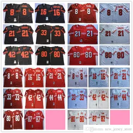 NCAA Shotback 8 Steve Young Football Jerseys Stitch 16 Joe Montana 21 Deion Sanders 87 Dwight Clark Jersey College Red Black White