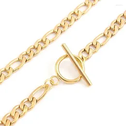 Ketten 100 % Edelstahl Knebelhalskette Gold/Silber Farbe Metallkragen Halsband 3/4,6/6/7/7,5 mm Figarokette HalskettenKetten Godl22
