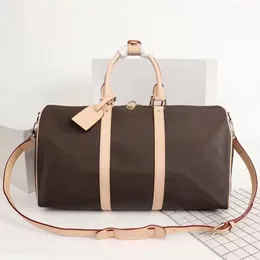 Top Quality Men Duffle keepall Bag Women Hand Luggage Travel Bags Men's Pu Leather Handbags Large CrossBody Bags Totes 55cm